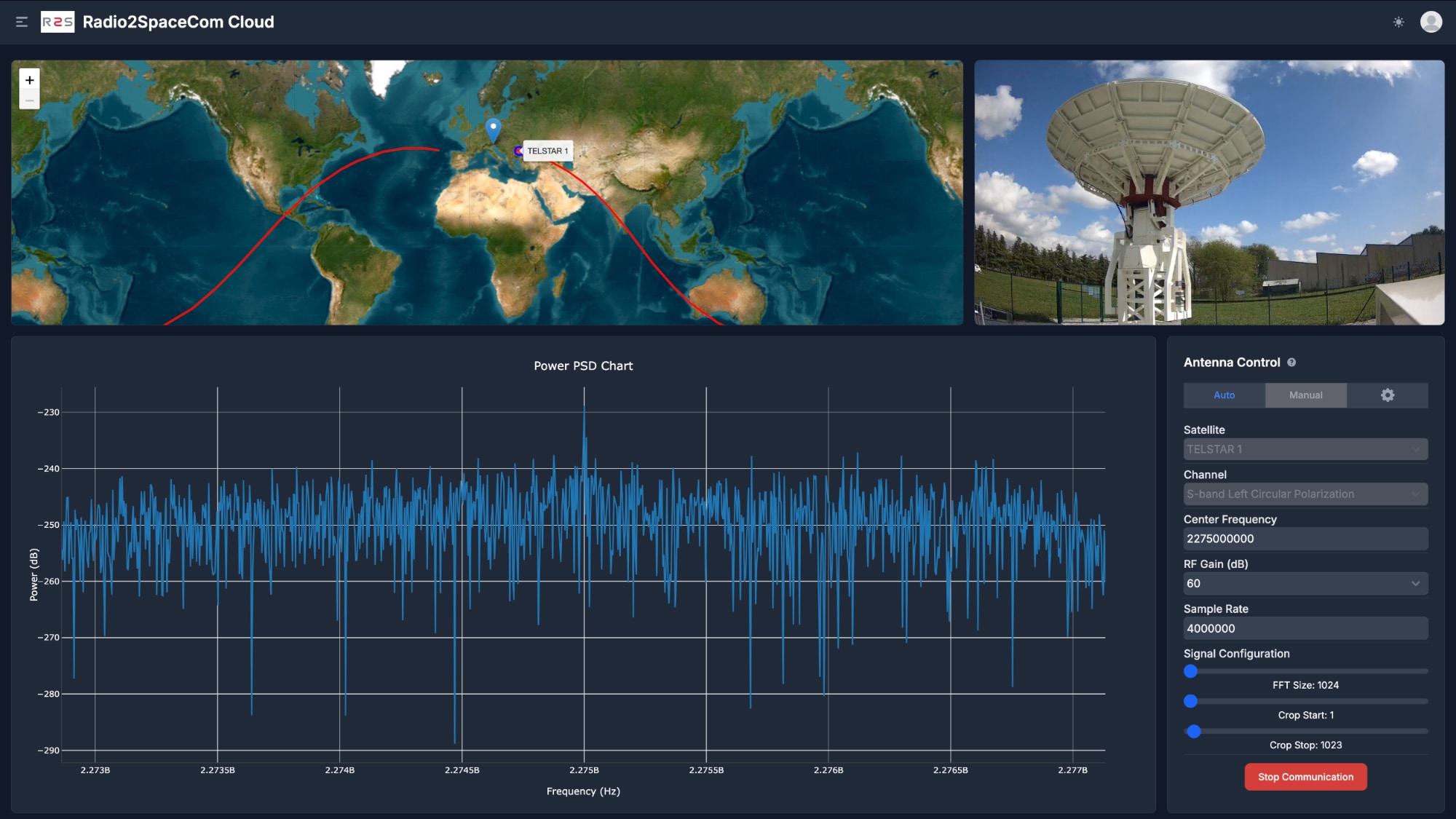 Radio2SpaceCom mission control platform