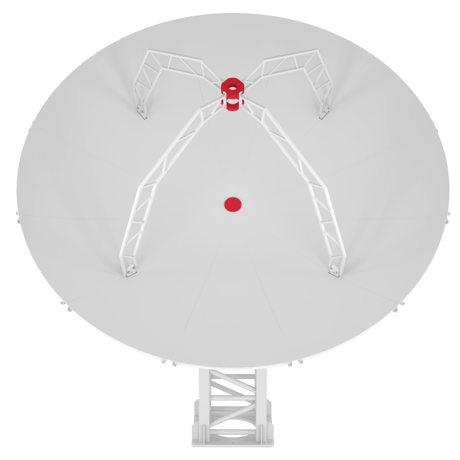 INTREPID 500-12 5.0m ground station antenna system for S/X-band: 5 meter diameter prime focus full dish antenna, for frequencies up to 12 GHz