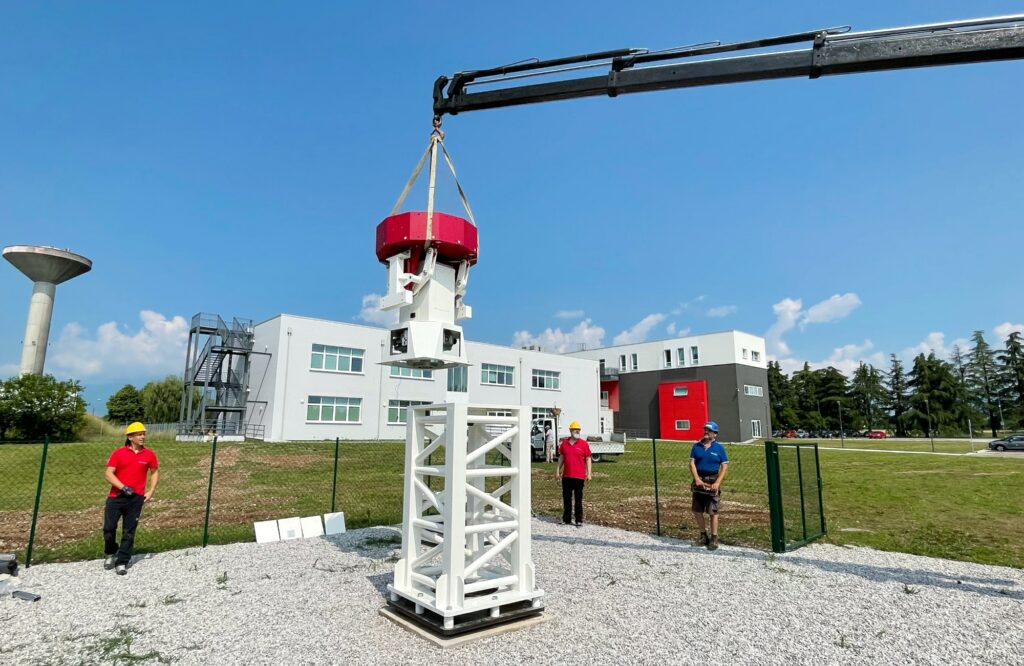 INTREPID 500-12 5.0m ground station antenna system installed in Polo Tecnologico Alto Adriatico, Italy