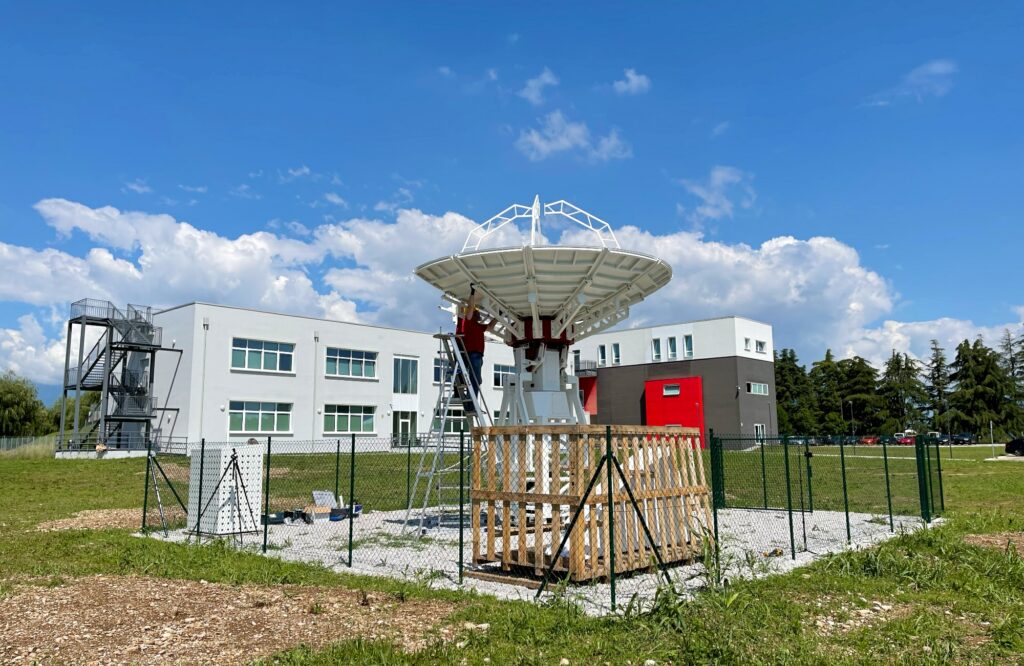 INTREPID 500-12 5.0m ground station antenna system installed in Polo Tecnologico Alto Adriatico, Italy