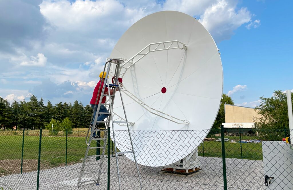 INTREPID 500-12 5.0m ground station antenna system installed in Polo Tecnologico Alto Adriatico, Italy